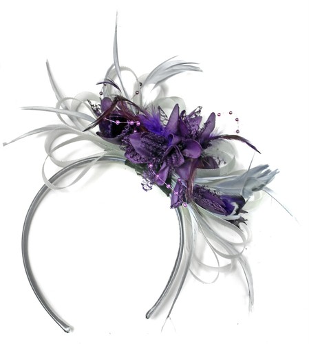 Customised Feather Hair Fascinator on Headband Wedding Royal Ascot Races Bespoke - Picture 31 of 102