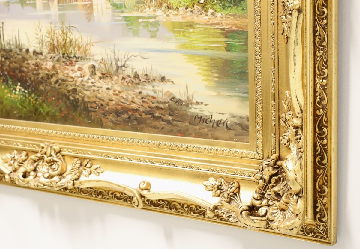 油彩画 Ein Gruß aus Deutschland 1982 20th Century Original Oil Painting on Canvas - German