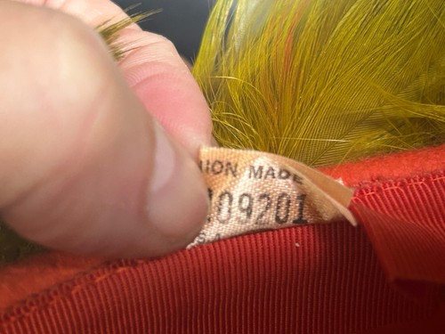 Vtg 50s Vibrant Colors Pheasant Feather Hat Turban Made in USA ~ Excellent Cond. - Picture 11 of 15