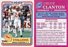 USFL Chuck Clanton Birmingham Stallions 1984 Custom Card