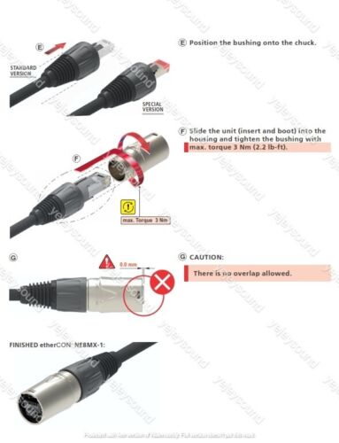 (4 Pack) Genuine Neutrik NE8MX-1 Ethercon Cable Connector Nickel Housing NEW - Picture 3 of 3