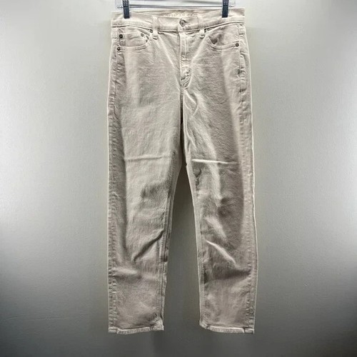 American Eagle Womens Jeans Straight Super High Rise Straight Khaki Size 8R - Afbeelding 1 van 8