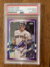 Kolten Wong Topps Chrome Update Purple Refractor Autograph 2021 PSA / DNA COA