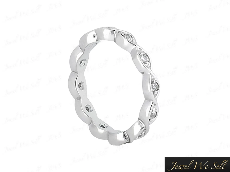 Genuine .25Ct Round Brilliant Diamond Twisted Eternity Band Ring 14K Gold G SI1 - Image 2 of 2