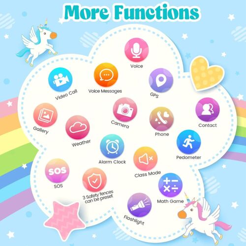 4G Kinder SmartWatches, LBS WiFi GPS Tracker Smartwatch Telefonanruf für Jungen Mädchen - Bild 17 von 33