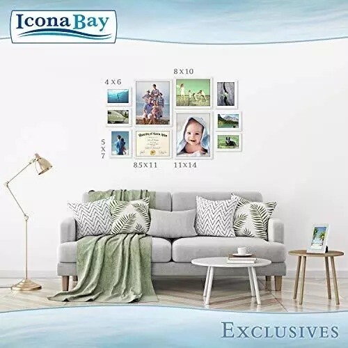Icona Bay 5x7 White Picture Frame, Sturdy Wood Composite Photo Frame 5 x 7, - Imagen 2 de 6