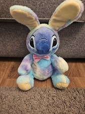 Disney Store Stitch Bunny Costume Plush 2020 Tie Dye Plushie Blue Soft Easter