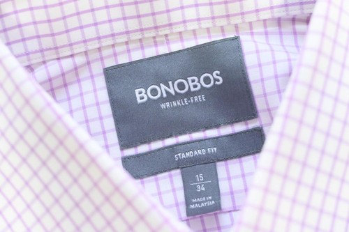 Bonobos Anzughemd Standard Passform kariert Freizeit Knopfleiste Herren Gr. 15-34 Medium - Bild 6 von 7
