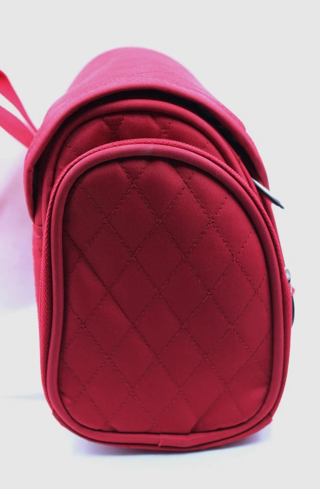 Travelon Quilted RED Train Case Travel Cosmetic Bag Makeup Case ~ New No Tag - Image 3 of 4