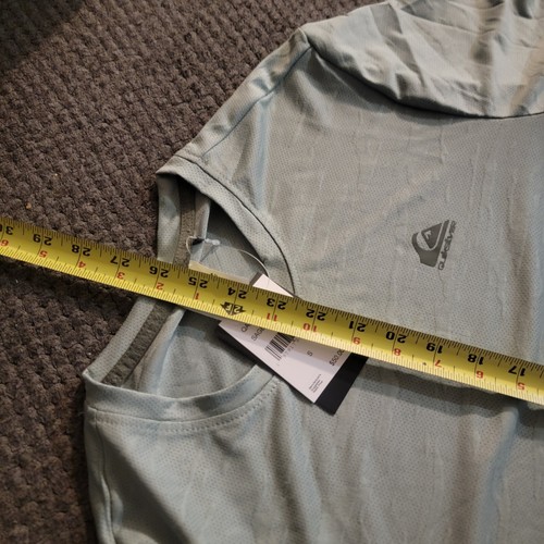 Quicksilver Mens Small DRYFLIGHT Sage / Gray Breathable Work/Workout Shirt Top - Picture 4 of 5
