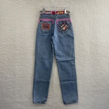80s Vintage Denim Jeans 2 4 25 26 Western Bohemian 3D Knit Cosby Coogi Americana