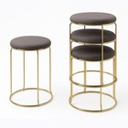 Kings Brand Furniture Set of 4 Stackable 18" Metal Stools, Dining Chairs, Grey
