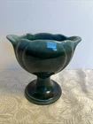 Vtg Hull F33 dark green brown drip pedestal planter vase flower tulip excellent