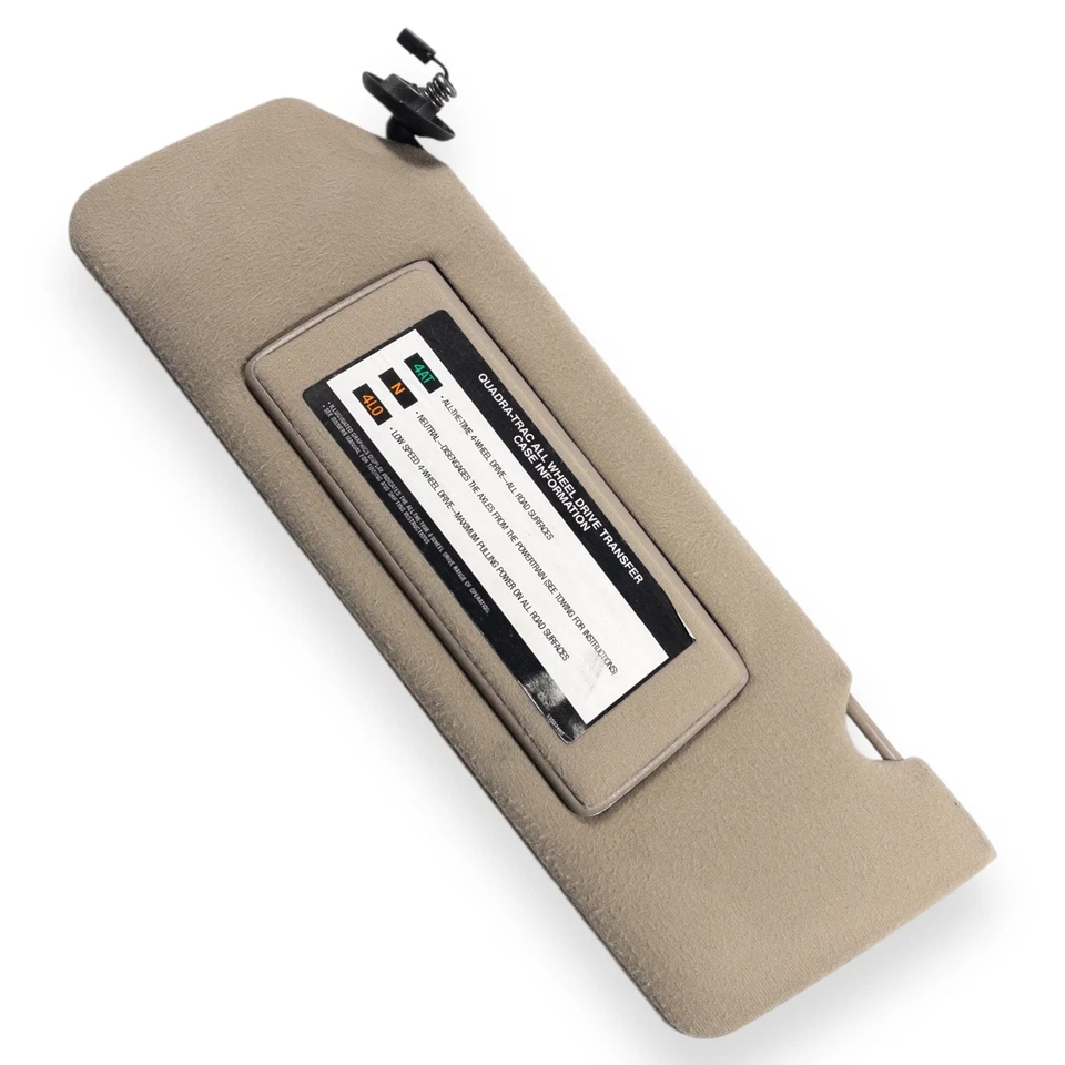 1993-1998 Jeep Grand Cherokee Driver Left Side Sun Visor Tan Brown Cloth Lighted - Image 3 of 4