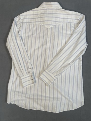 Miller Ranch Men's Western Shirt Cowboy Snap Button Long Sleeve White Lrg 17-35 - Picture 8 of 8