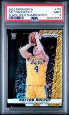 Dalton Knecht 2024-25 Prizm Deca #122 Balck Gold Shimmer /8 Lakers RC PSA 9