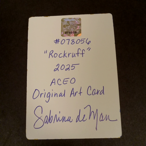 Pokémon: "Rockruff" Carta Arte Disegnata a Mano Originale ACEO Fan Art Unica - Foto 4 di 5