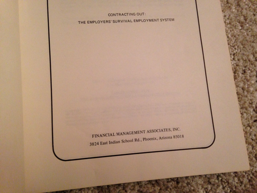 CONTRACTING OUT: THE EMPLOYER'S SURVIVAL EMPLOYMENT SYSTEM BOOK 1978 - Picture 7 of 8