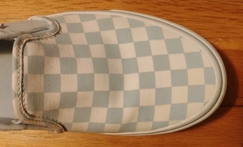 VANS Classic Womens Canvas Light Blue & White Checkerboard Slip-On Sneakers 8.5M - Picture 6 of 11