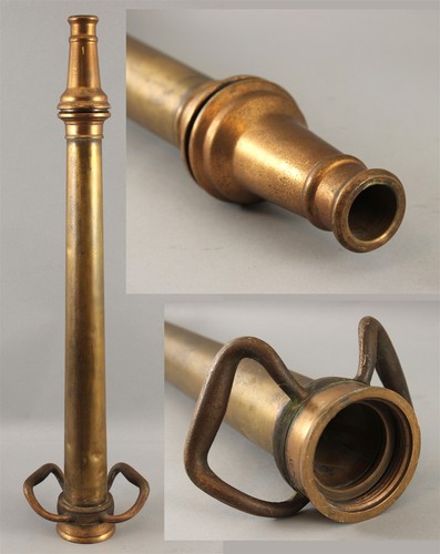 Large Antique 1941 WD Allen Chicago Solid Brass Firefighter Fire Hose Nozzle, NR