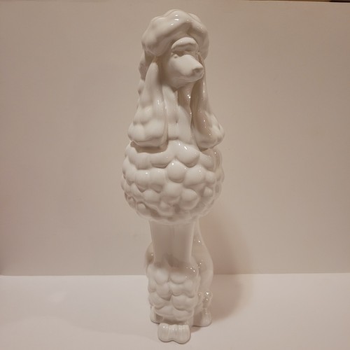 Fancy French Poodle Figurine Statue 13½" Tall White Ceramic Luxury Decor - Picture 5 of 6