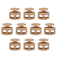 10Stk Khaki Plastik Kordelstopper Doppelloch Federkordel Schieber