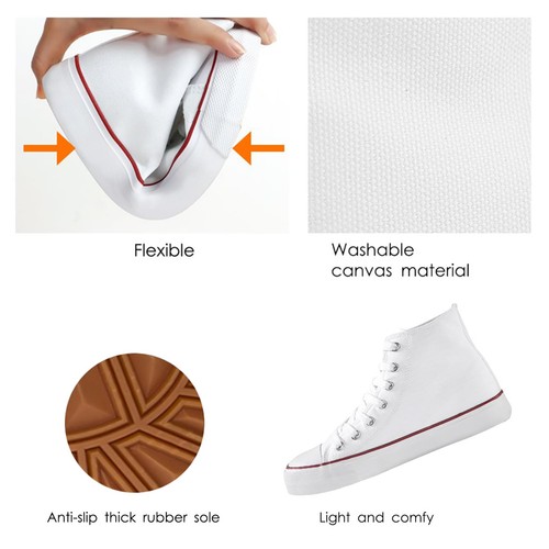 Damenmode Canvas Sneaker niedrig geschnitten Schnürschuhe Freizeitschuhe (8 B (M) US, hoch... - Bild 4 von 5