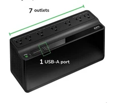 APC BE600M1 600VA 120V Backup Battery Power Supply with 1 USB Charging Port
