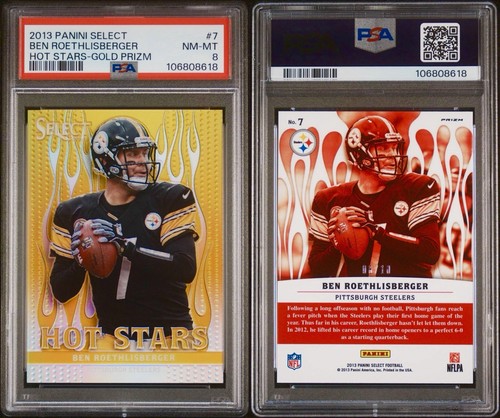 2013 Panini SELECT #7 BEN ROETHLISBERGER HOT STARS GOLD Prizm STEELERS RARE - Bild 3 von 4