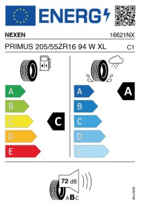 NEXEN N`FERA PRIMUS (SU1 PLUS) NEXEN PRIMUS 205/55ZR16 94 W XL - C, A, 72 dB - Bild 2 von 2
