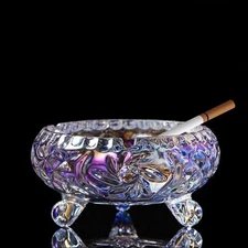 Glass Ashtray Crystal Cigar Ash Tray Sets for Cigarettes Outdoor Ashtrays for Pa