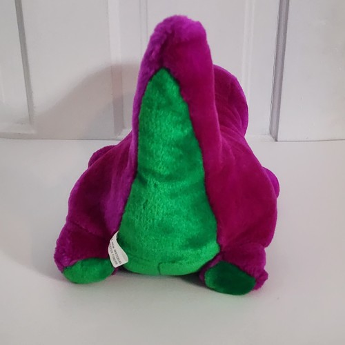 Purple & Green Dinosaur Yellow Bow Tie Stuffed Animal Plush 13" KNOCK OFF BARNEY - Picture 6 of 10