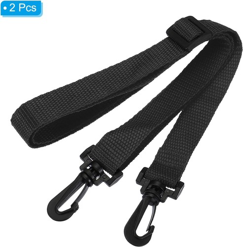 PATIKIL 2er Pack 20mmx1,1m verstellbarer Schultergurt mit drehbaren Clips schwarz - Bild 3 von 5