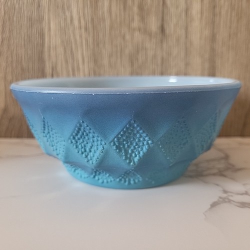 2x Vintage Anchor Hocking Fire King Kimberly Diamond Blue Ombre 5” Cereal Bowl - Picture 4 of 17