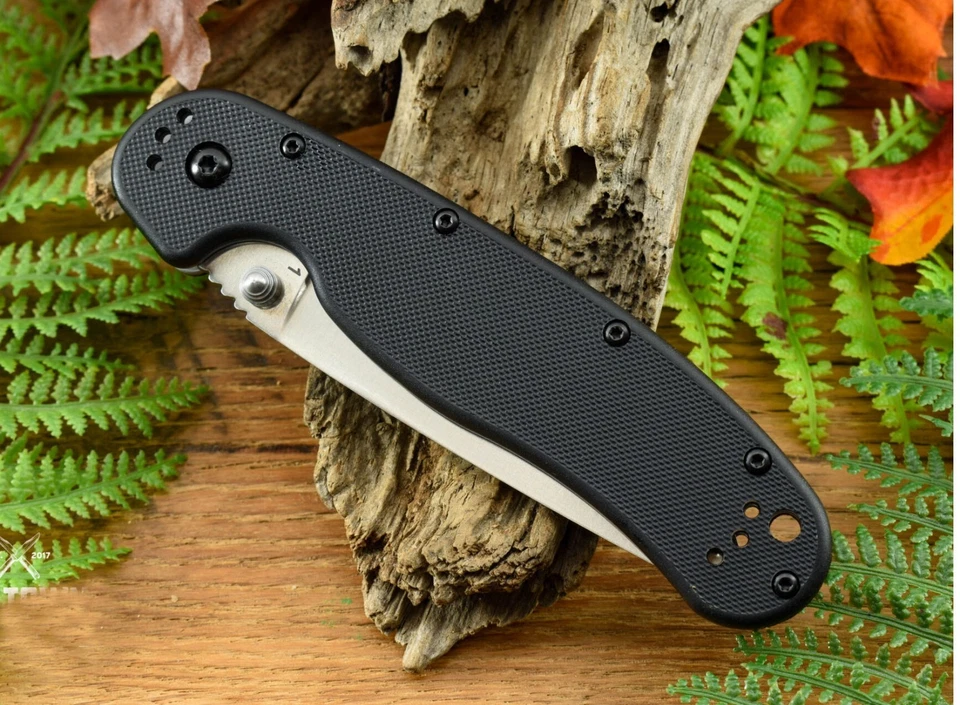 Ontario Large Size Rat Tactical Pocket Folding Survival Knife Black G10 Handle - Image 4 of 4