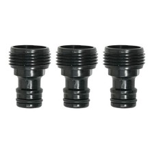 3Pc Plastic Garden Tap Hose Pipe Connector Adaptor Screw Thread 3/4" BSP 