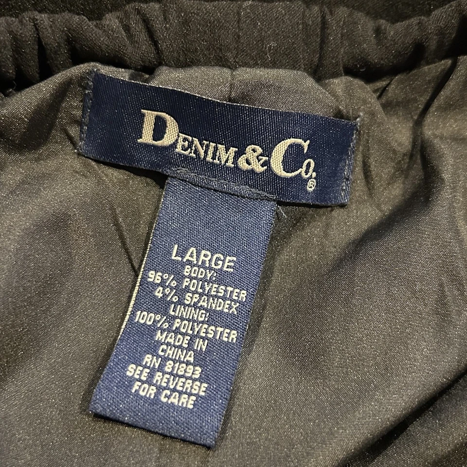 Denim & Co Skirt Black Fringe Asymmetric Faux Suede Western Ranch Large - Image 4 of 4