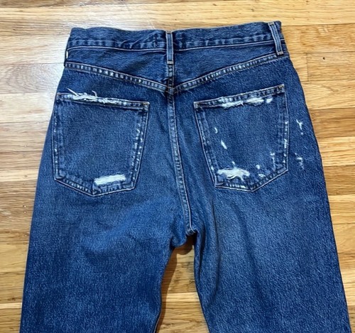 Agolde 90's Mid Rise Loose Fit Jeans Womens 28 Distressed Medium Blue - Bild 3 von 13