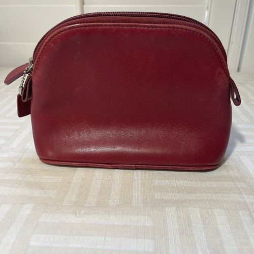 Vintage Coach Red Leather Mini Dome Pouch Legacy Wallet Cosmetic Case - Picture 2 of 4