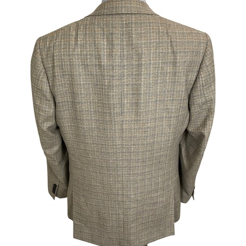 JHANE BARNES Blazer Mens 42R Gray Gold Conclave Full Canvas Luxury Silk Wool - Picture 4 of 12