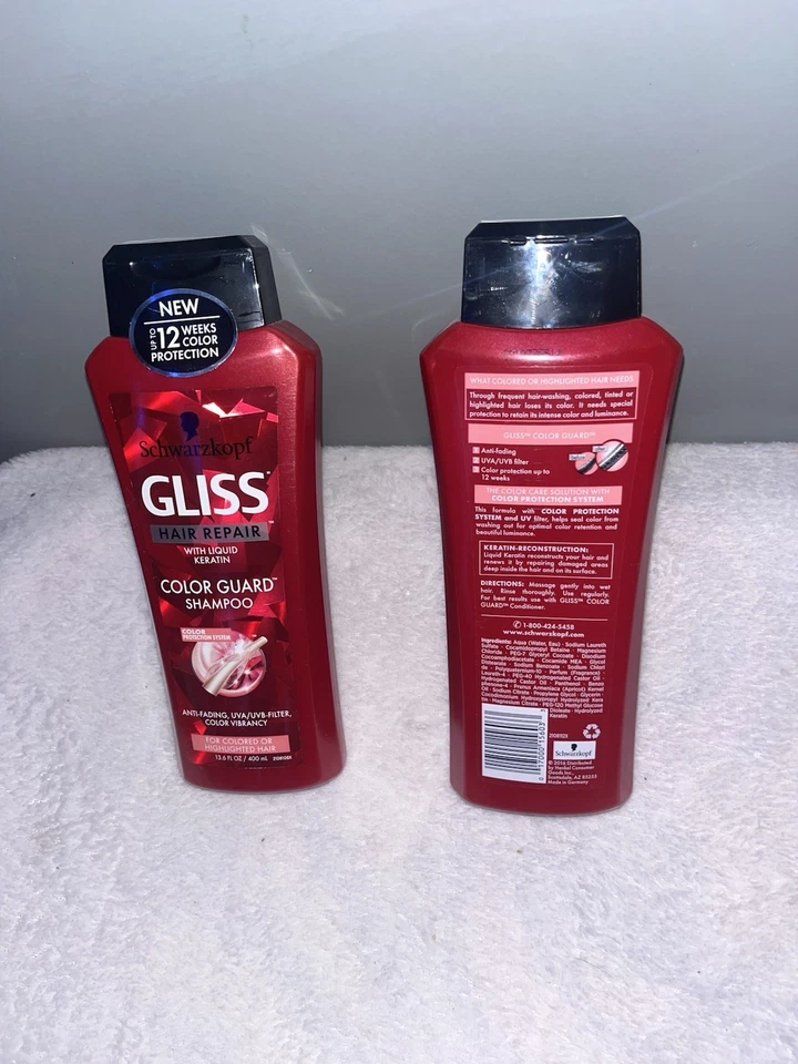 Champú Schwarzkopf Gliss Hair Repair Keratin COLOR GUARD 13,6 oz (paquete de 2), nuevo Foto 2 de 2