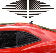 For Chevy Camaro 2010-2015 Rear Side Quarter Window American Flag Decal Sticker