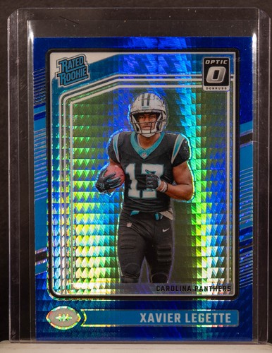 Xavier Legette 2024 Panini Donruss Optic #299 Blue Hyper Prizm Rated Rookie