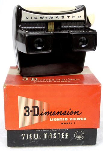 SAWYERS VIEW-MASTER STEREOSCOPE 3-D LIGHTED BAKELITE VIEWER MODEL F, WORKING - Picture 2 of 14