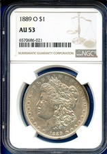 1889 O NGC AU53 Morgan Silver Dollar $1 US Mint Rare Coin 1889-O AU-53
