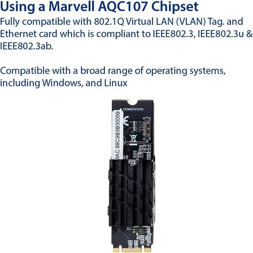 New IOCREST 10 Gigabit M.2 M Key Ethernet Network Expansion Card - Photo 3/6