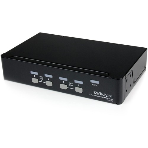 StarTech.com 4 Port Professional VGA USB KVM Switch with Hub - 1U Rack-mountable