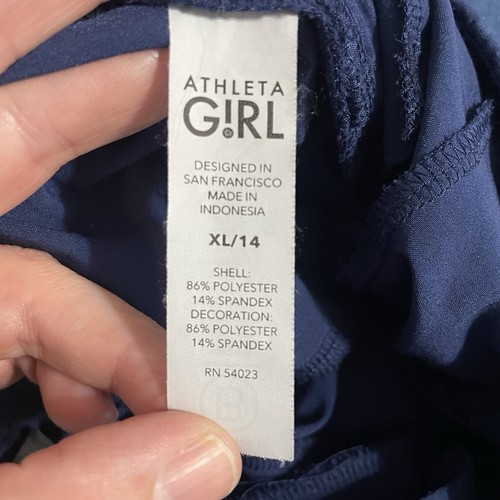 Athleta Girl Jogger Pants Navy Blue Athletic Workout Lounge Zip Pockets XL/14 - Picture 9 of 10
