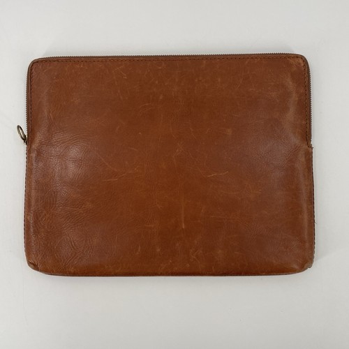 Madewell Brown Leather Padded Laptop Case - Fits 13” Laptop - Zip Closure