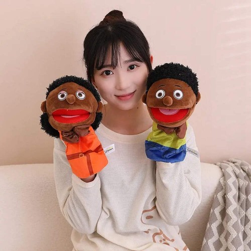 Dulces marionetas de peluche familiares papá mamá hermano hermana muñeca de mano juguete educativo - Imagen 2 de 40